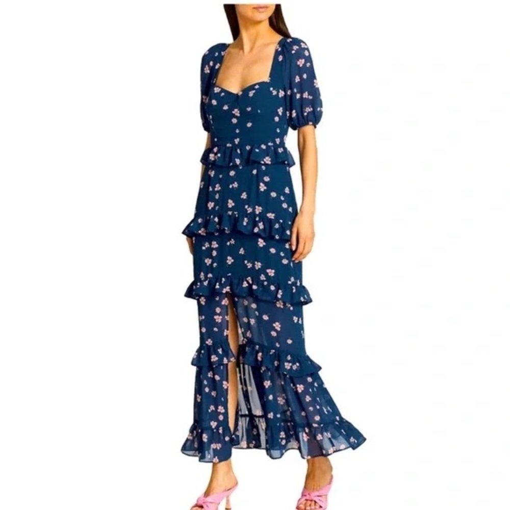 WAYF Cici Tier Midi Dress NWT